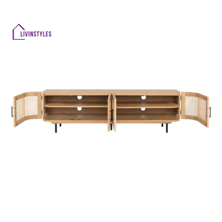 Arohi Mango Wood & Rattan TV Unit Natural