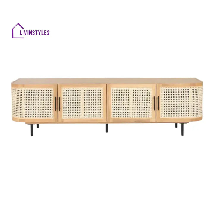 Arohi Mango Wood & Rattan TV Unit Natural