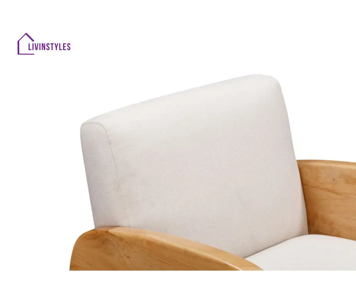 Arohi Solid Wood and Fabric Arm Chair | Living Room Chair | Lounge Chair