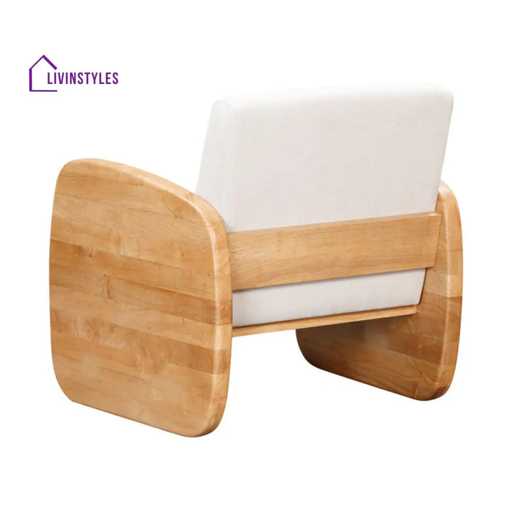 Arohi Solid Wood and Fabric Arm Chair | Living Room Chair | Lounge Chair