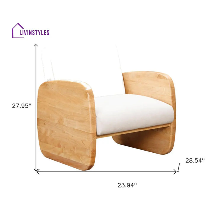 Arohi Solid Wood and Fabric Arm Chair | Living Room Chair | Lounge Chair