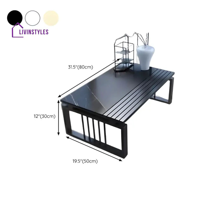 Arohi Stainless Steel Frame Coffee Table for Living Room