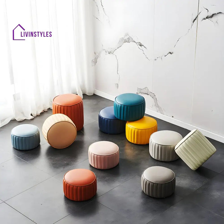 Arohita Living Room Ottoman | Faux Leather Fabric