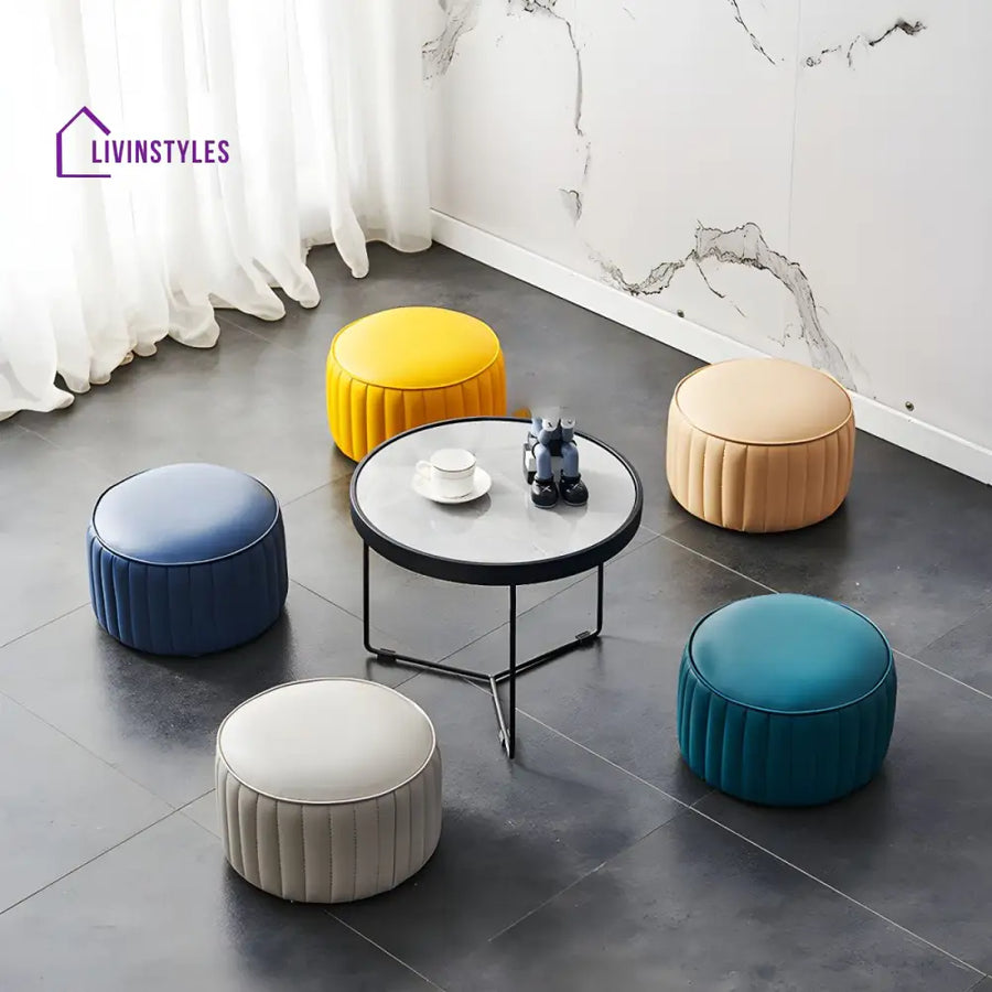 Arohita Living Room Ottoman | Faux Leather Fabric