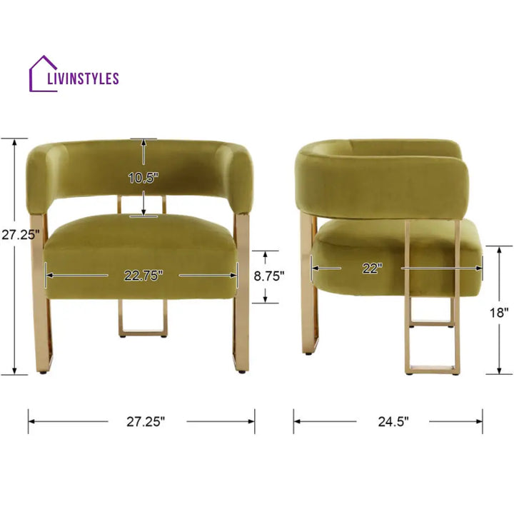 Aroosh Metal and Fabric Arm Chair | Living Room Chair | Lounge Chair