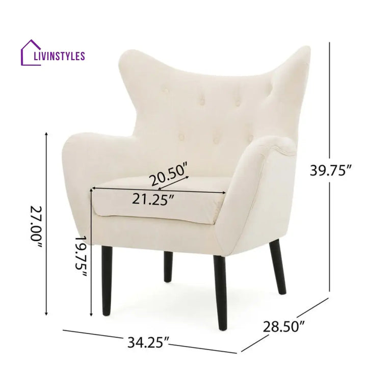 Aroshini Solid Wood and Fabric Arm Chair | Living Room Chair | Lounge Chair