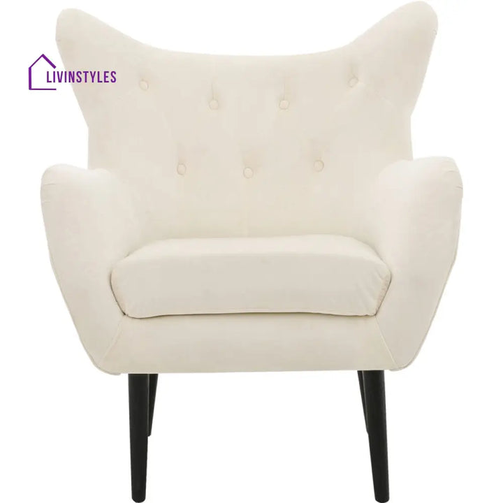 Aroshini Solid Wood and Fabric Arm Chair | Living Room Chair | Lounge Chair
