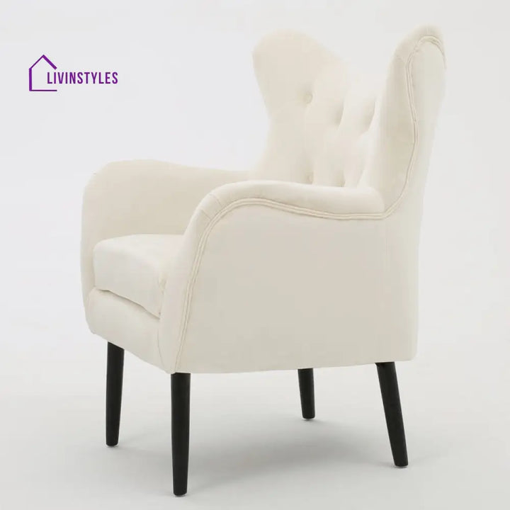 Aroshini Solid Wood and Fabric Arm Chair | Living Room Chair | Lounge Chair