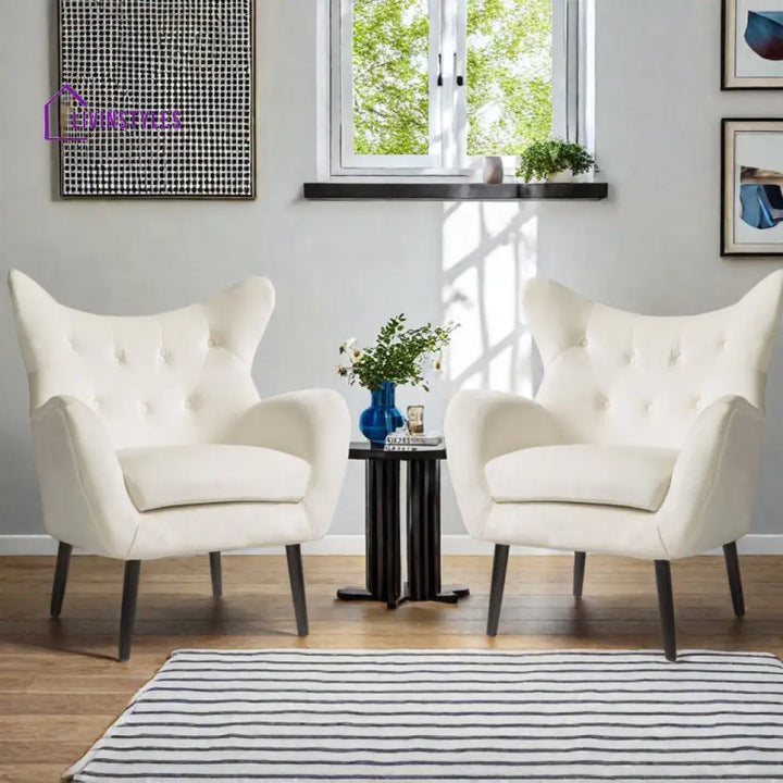 Aroshini Solid Wood and Fabric Arm Chair | Living Room Chair | Lounge Chair