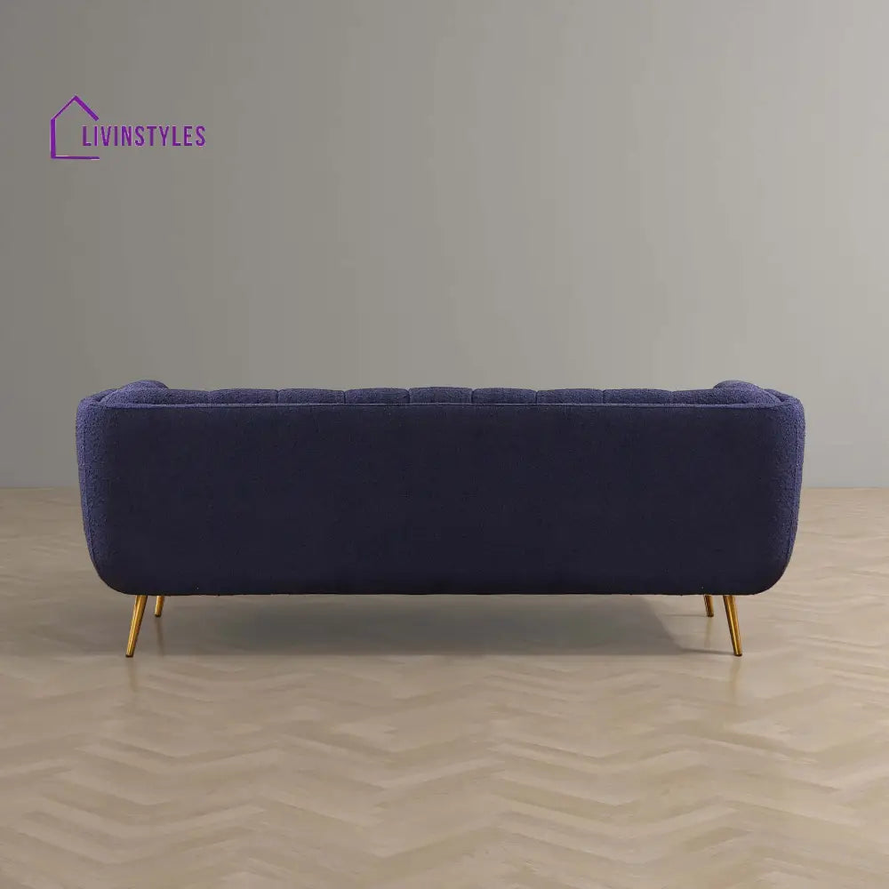 Arpita Blue Three Seater Sofa For Living Room