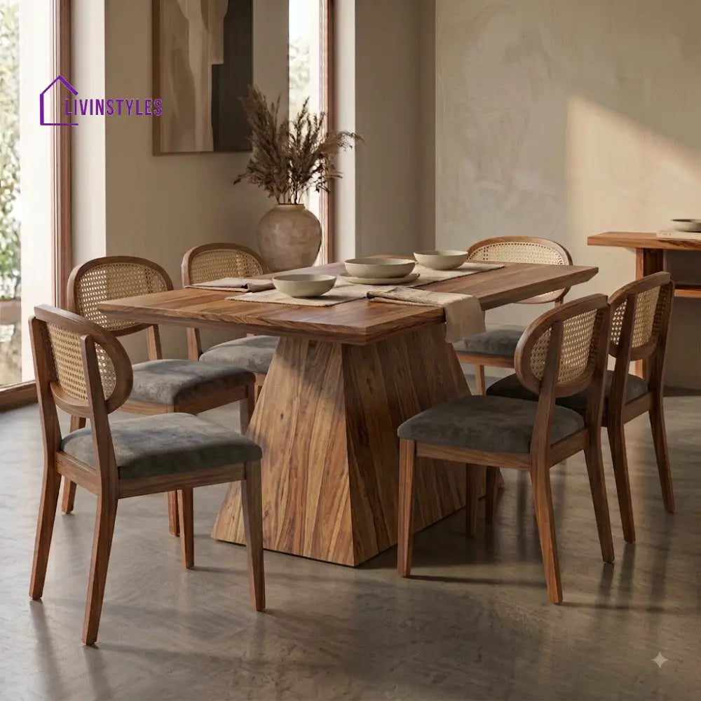 Arpita Premium Wooden 6 Seater Dining Table Set