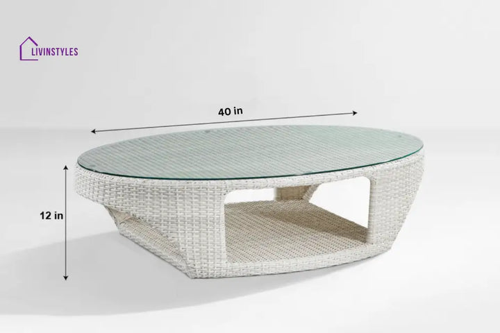 Arroz Outdoor Patio Seating Set 4 Single Seater and 1 Table Set (White + Green) - Coffee Table Sets