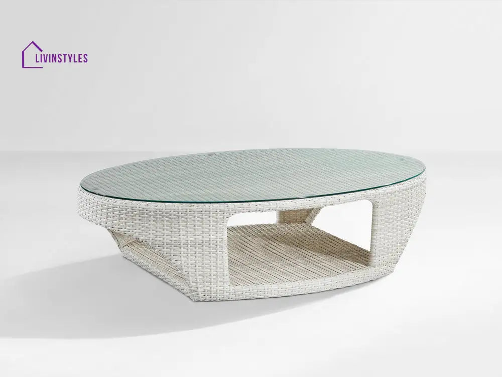 Arroz Outdoor Patio Seating Set 4 Single Seater and 1 Table Set (White + Green) - Coffee Table Sets