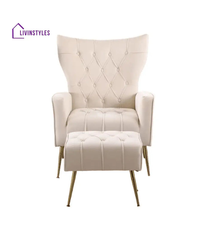 DANNEY ACCENT CHAIR WITH OTTOMAN - Ouch Cart 
