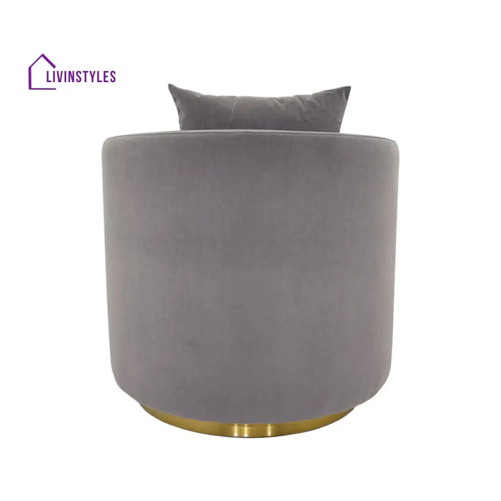 Arshiya Metal and Fabric Arm Chair | Living Room Chair | Lounge Chair - 360 Rotating