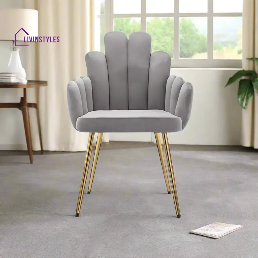 Art Deco Petals Chair Grey Furniture