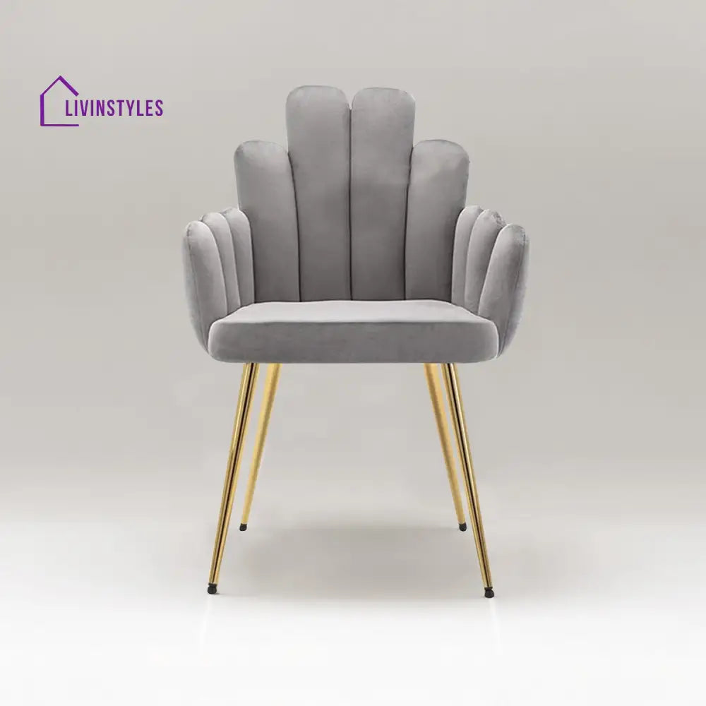 Art Deco Petals Chair Grey Furniture