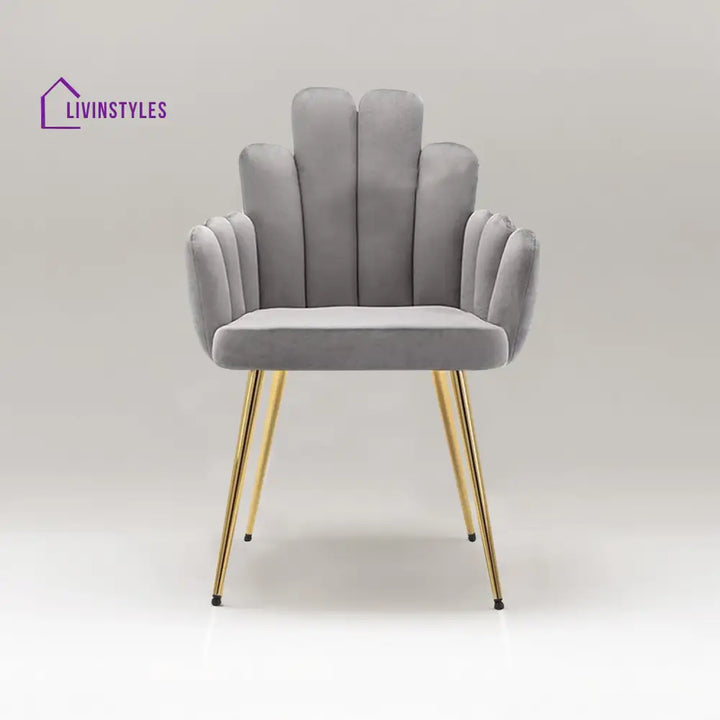 Art Deco Petals Chair Grey Furniture