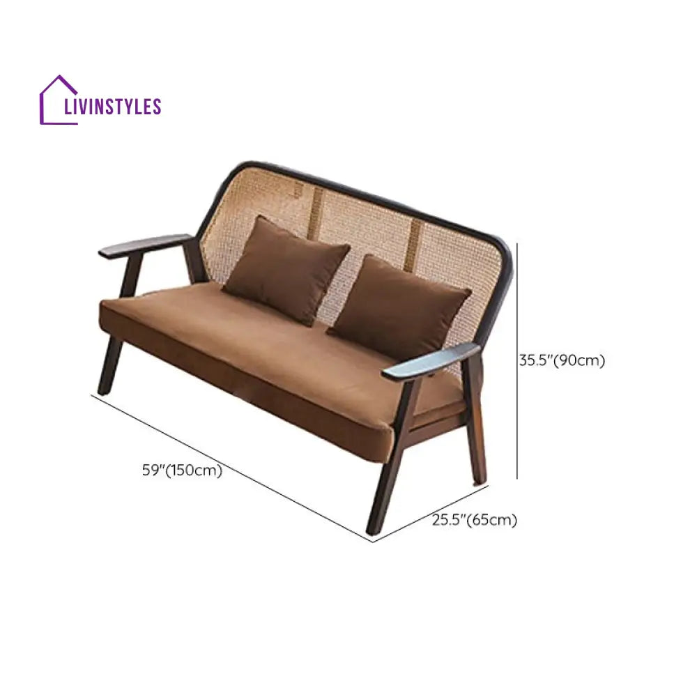Artem Solid Wood and Cane Weaving Sofa Set for Living Room 3 + 2 + 1 Set