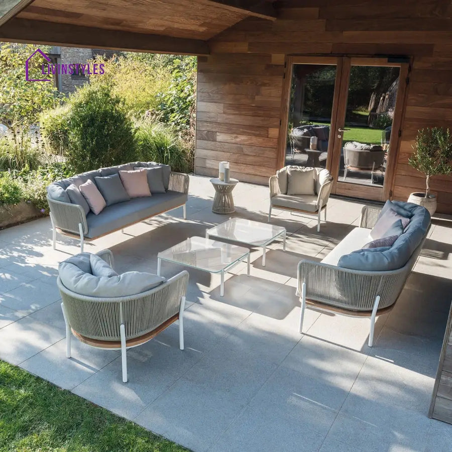 Arthur Outdoor Sofa Set 2 3 Seater sofa 2 Single seater 1 Small Table and 1 Center Table With 1 Side Table Set - Sofa