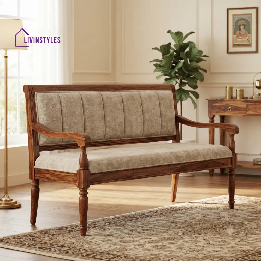 Arthur Wooden Bench for Living Room | Bedroom | Extra Seating