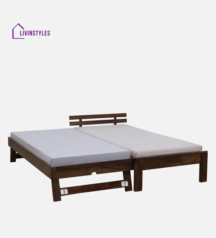 Amol Sheesham Wood Single Beds With Trundle Bedroom Furniture Sets