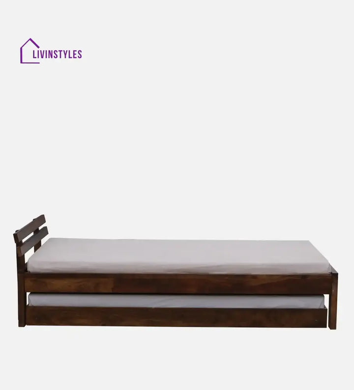 Amol Sheesham Wood Single Beds With Trundle Bedroom Furniture Sets