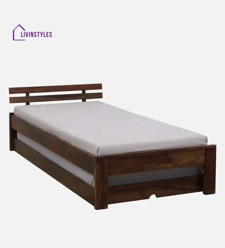 Amol Sheesham Wood Single Beds With Trundle Bedroom Furniture Sets