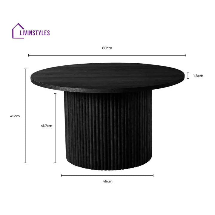Arturo Round Pedestal Coffee Table - Black - Coffee Table
