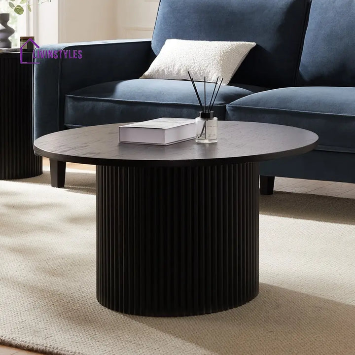 Arturo Round Pedestal Coffee Table - Black - Coffee Table