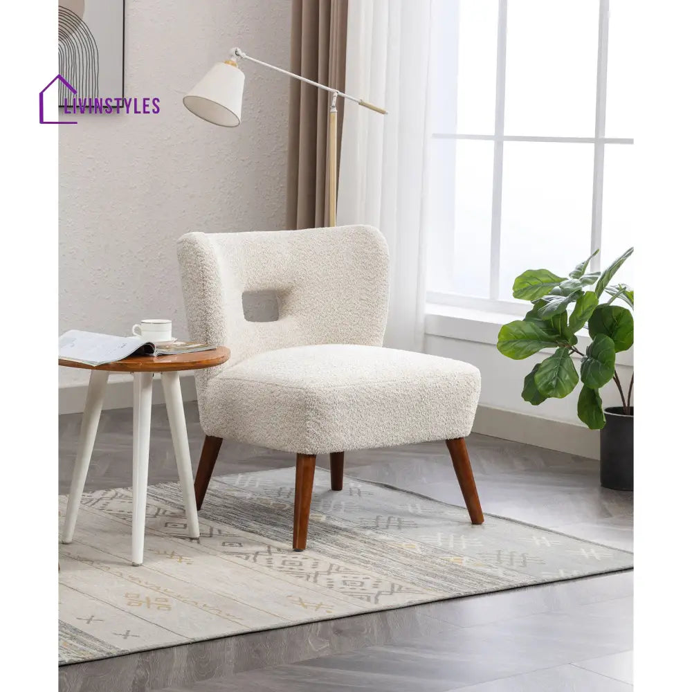 Arul Solid Wood and Fabric Arm Chair | Living Room Chair | Lounge Chair