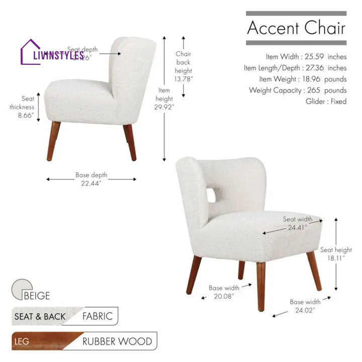 Arul Solid Wood and Fabric Arm Chair | Living Room Chair | Lounge Chair