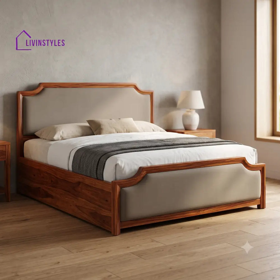 Arun Sheesham Wood Hydraulic Storage King Size Double Bed