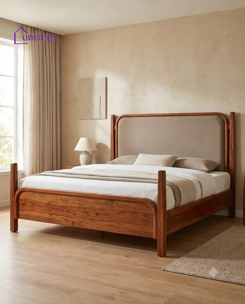 Aruna Wooden Bed | Solid Wood Double Bed | Wooden King size bed & Wooden Queen size bed