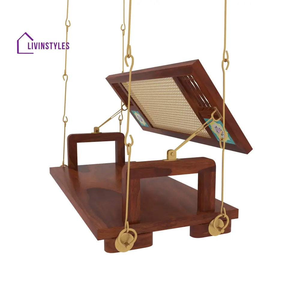 Arushi Natural Brown Polished Cane back Swing Swing