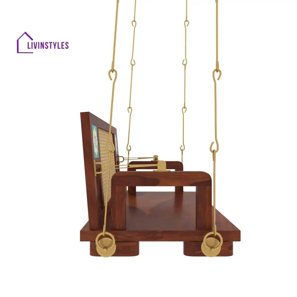 Arushi Natural Brown Polished Cane back Swing Swing