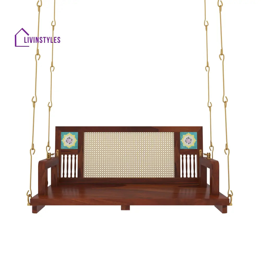 Arushi Natural Brown Polished Cane back Swing Swing