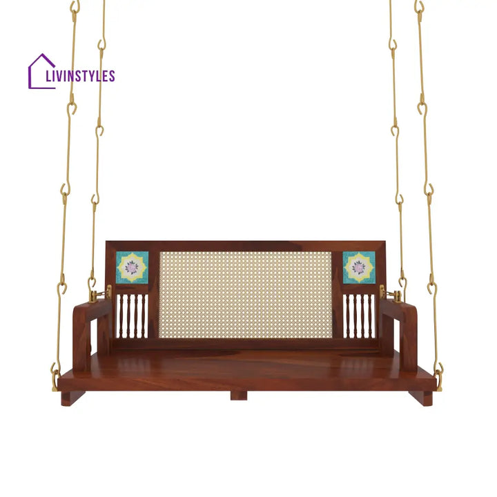 Arushi Natural Brown Polished Cane back Swing Swing