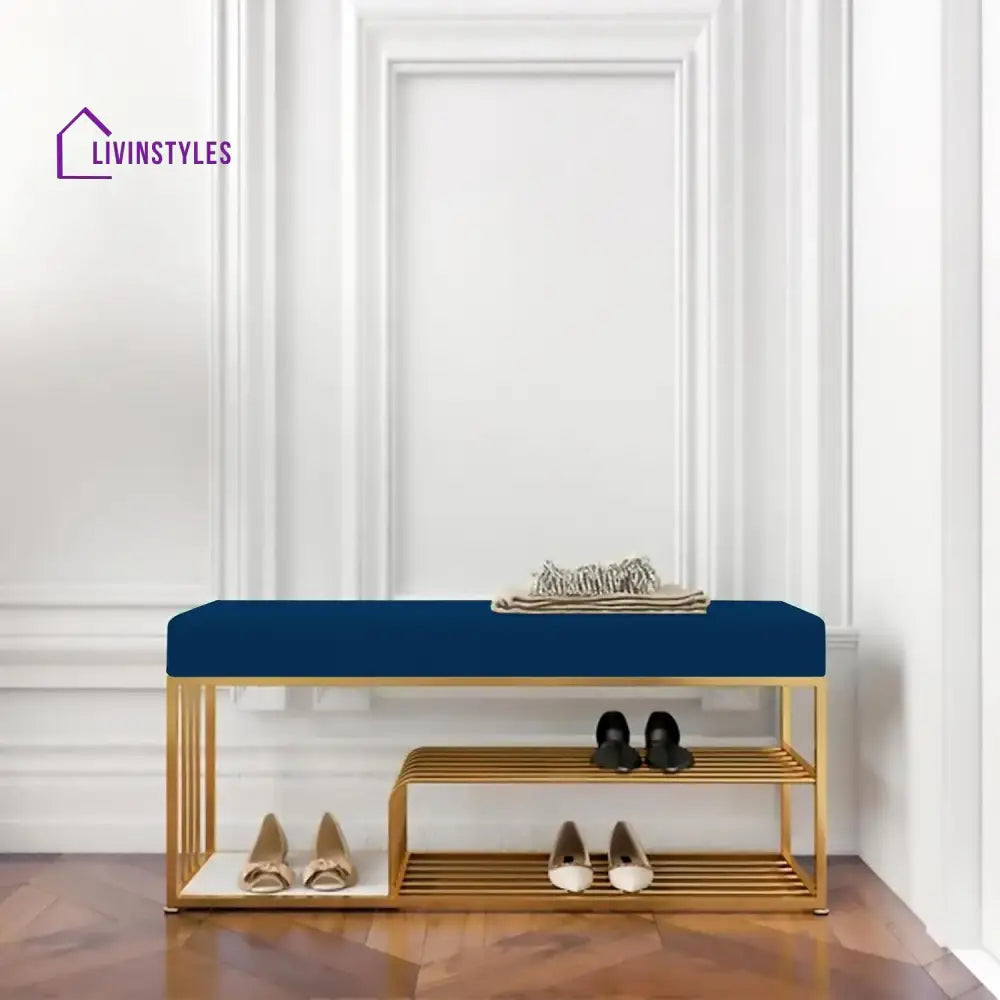 Arushi Velvet Upholstered Entryway Shoe Rack Bench With Storage