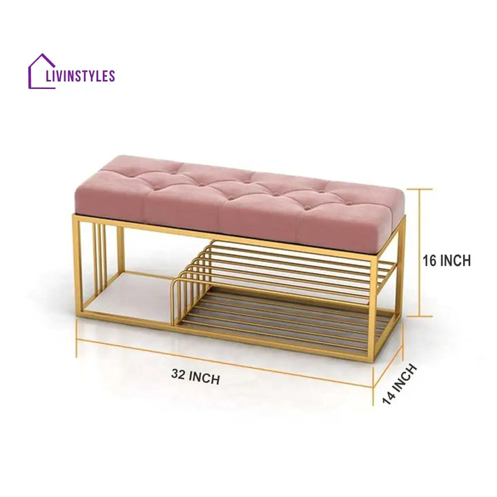 Arushi Velvet Upholstered Entryway Shoe Rack Bench With Storage