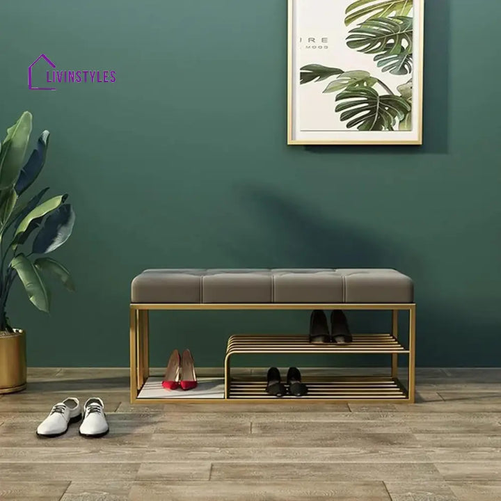 Arushi Velvet Upholstered Entryway Shoe Rack Bench With Storage