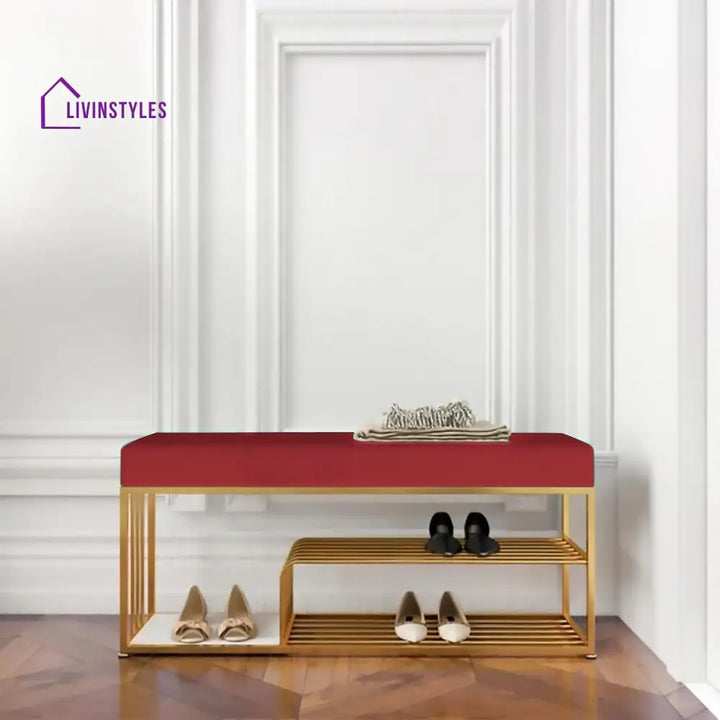 Arushi Velvet Upholstered Entryway Shoe Rack Bench With Storage