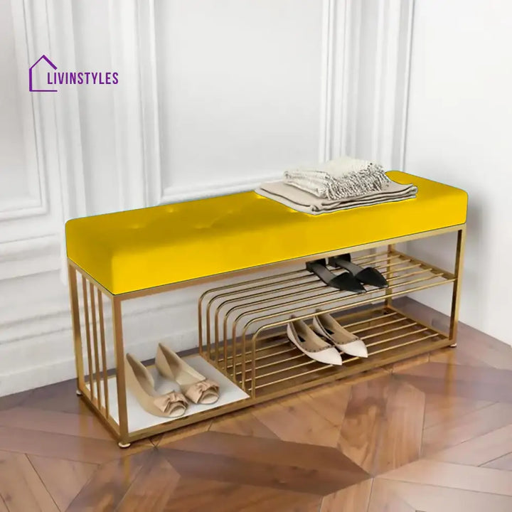 Arushi Velvet Upholstered Entryway Shoe Rack Bench With Storage