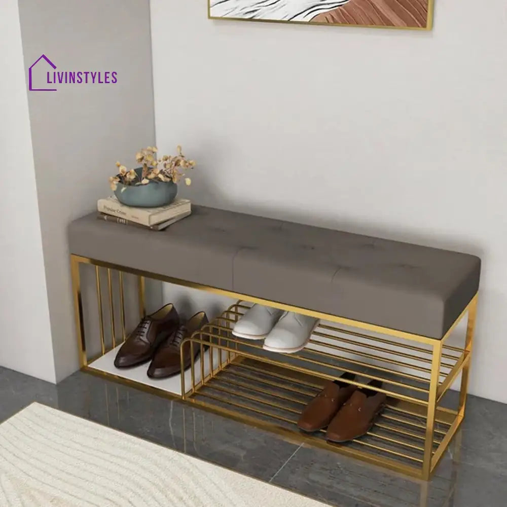 Arushi Velvet Upholstered Entryway Shoe Rack Bench With Storage