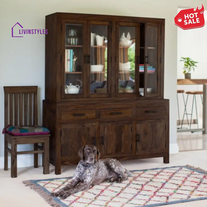 Arvind Crockery Cabinet Extra Large (Walnut Finish)