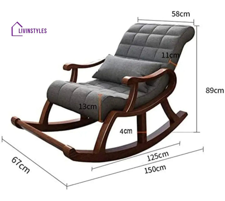 Arya Handcrafted Sheesham Wood Modern Rocking Chair