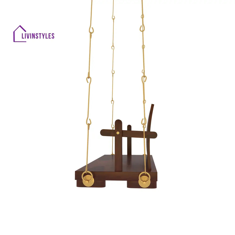 Ashna Elegant Wooden Swing Under Staircase with Traditional Decor Accents Swing