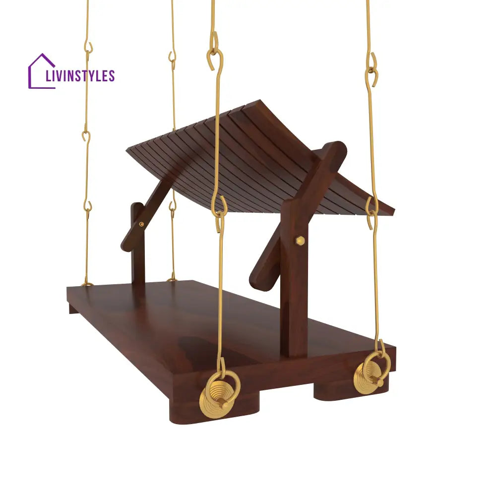 Ashna Elegant Wooden Swing Under Staircase with Traditional Decor Accents Swing