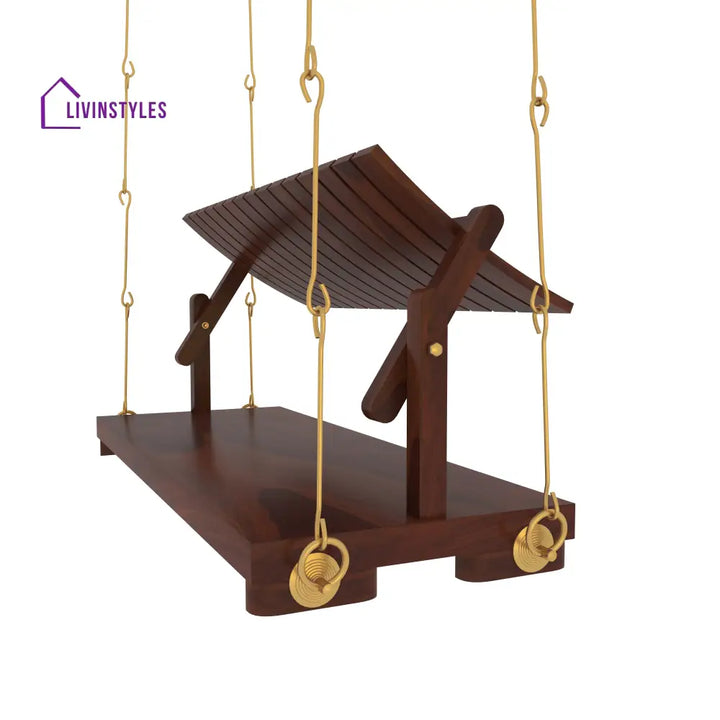 Ashna Elegant Wooden Swing Under Staircase with Traditional Decor Accents Swing