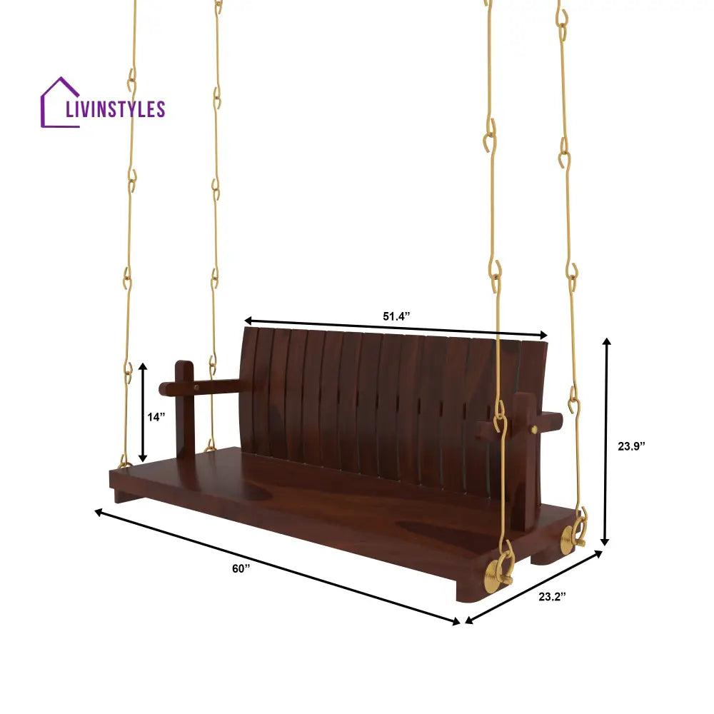 Ashna Elegant Wooden Swing Under Staircase with Traditional Decor Accents Swing